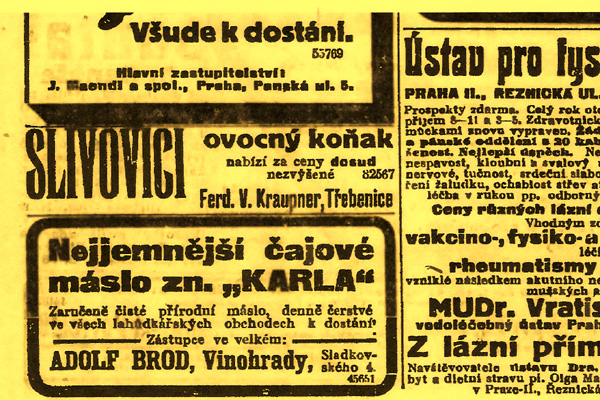 Máslo bylo v roce 1911 luxusem, čtvrtka stála 1,20 K, tedy asi 120 Kč dnešní měny.