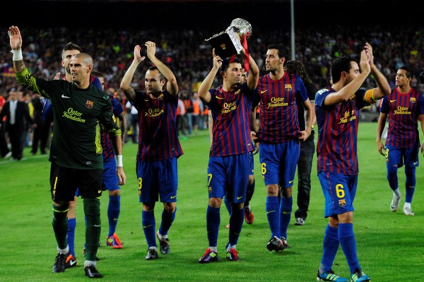 Fotbalisté Barcelony.