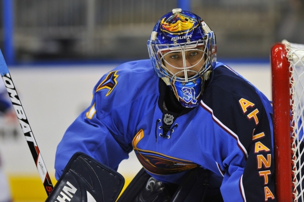 Gólman Ondřej Pavelec se s týmem Atlanty přestěhoval do Winnipegu.
