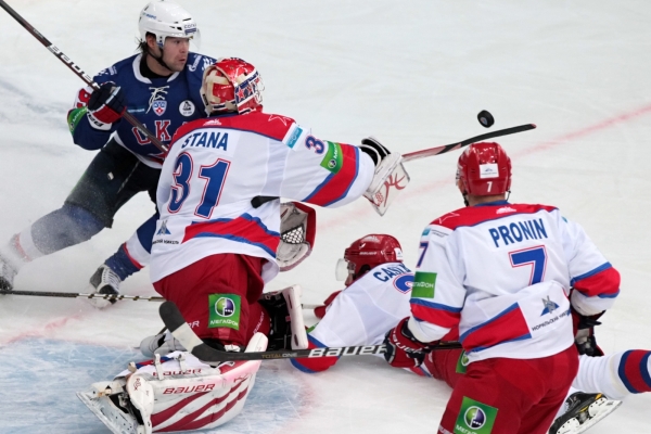 Momentka ze zápasu Petrohrad - CSKA Moskva.