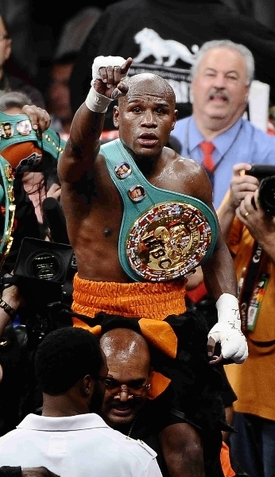 Mayweather a jeho radost.