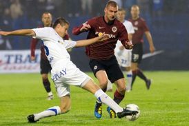 Momentka z utkání Baník Ostrava - Sparta Praha.