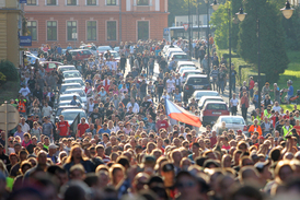 Demonstrace na Šluknovsku.