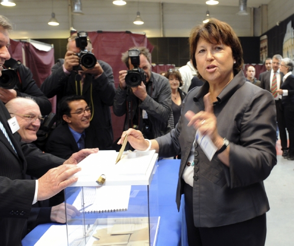 Předsedkyně Socialistické strany Martine Aubryová. Předsedkyně Socialistické strany Martine Aubryová.