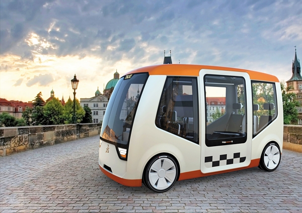 Vítězný návrh taxi budoucnosti pro Prahu.