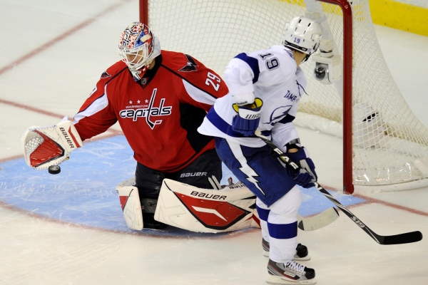 Tomáš Vokoun ve svém prvním zápase za Capitals.