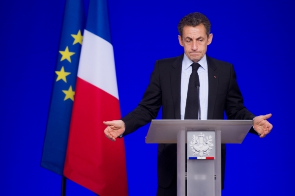 Francouzský prezident Nicolas Sarkozy na summitu EU.