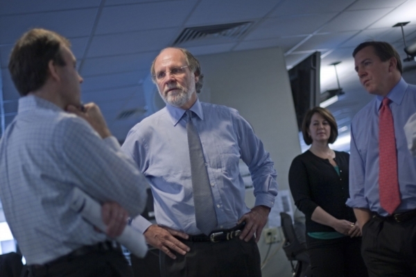 Šéf MF Global Jon Corzine (druhý zleva).