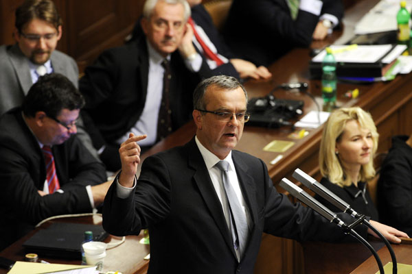 Miroslav Kalousek ve sněmovně.