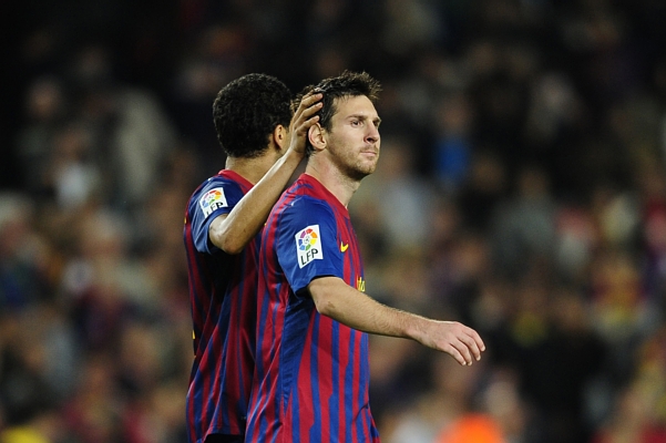 Střelec Barcelony Lionel Messi.