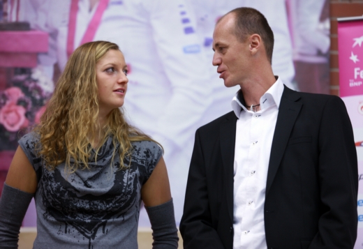 Petra Kvitová a trenér Petr Pála.