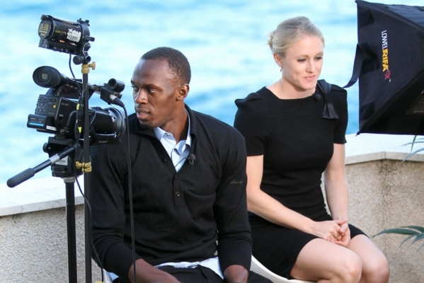 Atleti roku Usain Bolt a Sally Pearsonová.