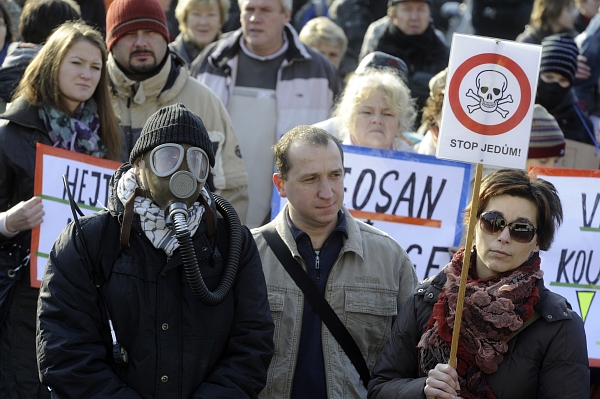 Demonstrace v Litoměřicích.