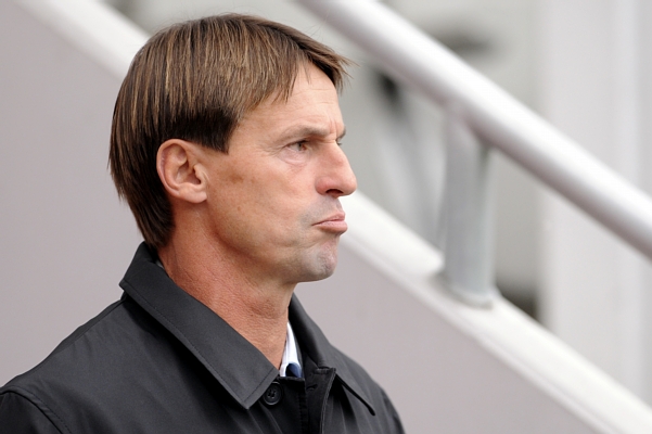 Trenér Slavie František Straka.