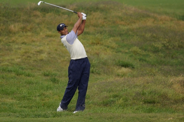 Tiger Woods na Presidents Cupu v Melbourne.
