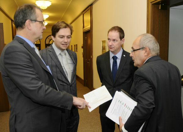 Miroslav Kalousek, Michal Babák, Petr Gazdík a Kamil Jankovský (zleva).