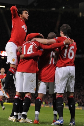 Fotbalisté Manchesteru.