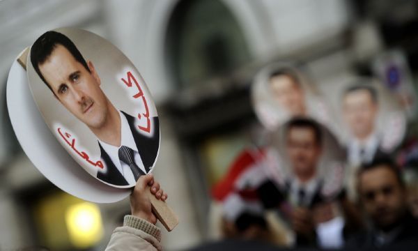 Proasadovská demonstrace v Damašku.