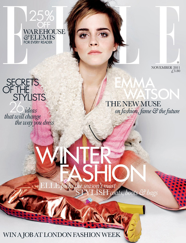 Hrdinka filmů o Harrym Potterovi Emma Watsonová opustila uhlazený krátký účes a s rozverným vrabčím hnízdem okouzlila fotografa i čtenáře Elle.