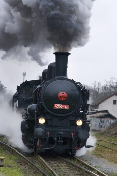 Parní lokomotiva z roku 1917 na nádraží Braník.