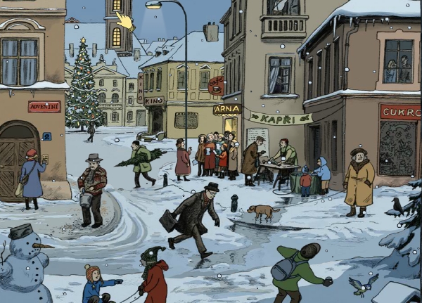 Adventní kalendář nakreslila výtvarnice Lucie Lomová. 
