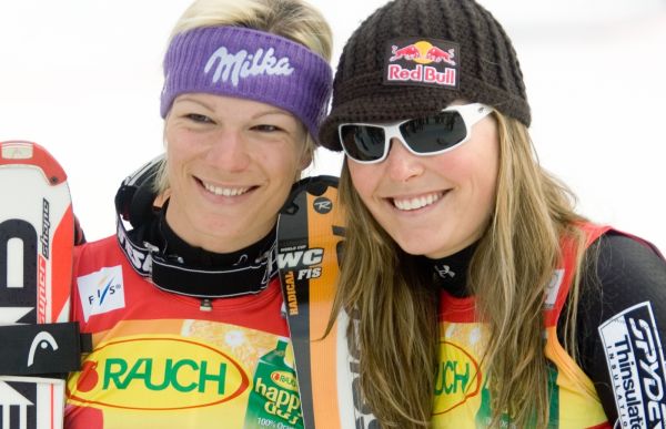 Lindsay Vonnová (vpravo) a Rieschová.
