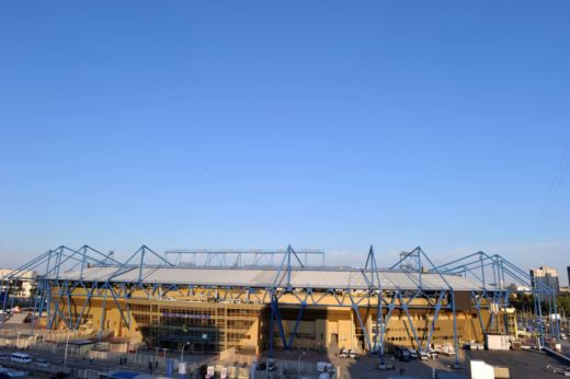 Stadion v ukrajinském Charkově. 