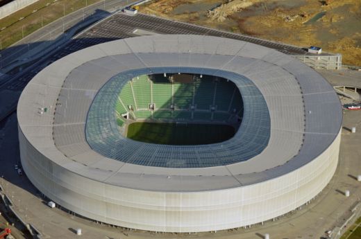 Stadion ve Vratislavi, kde všechna svá utkání základní skupiny odehraje česká reprezentace.