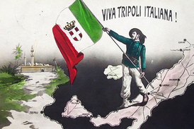 Italsko-turecká válka o Libyii na dobové propagační pohlednici.