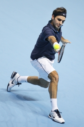 Roger Federer na Turnaji mistrů.