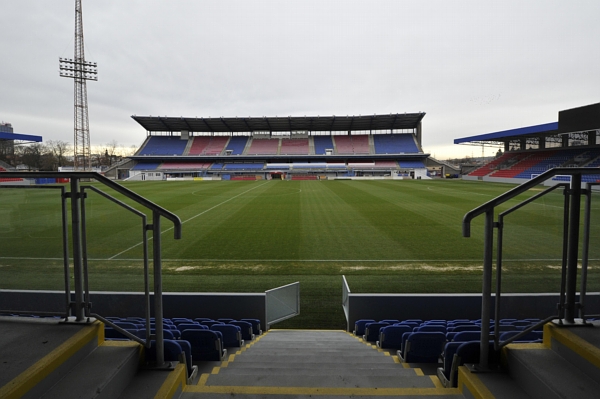 Fotbalový stadion v Plzni.
