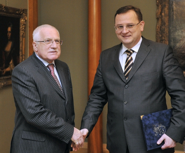 Václav Klaus a Petr Nečas.