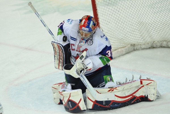 Brankář Petrohradu Jakub Štěpánek. Brankář Petrohradu Jakub Štěpánek.