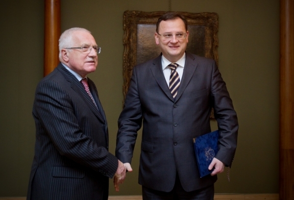 Prezident Václav Klaus a premiér Petr Nečas.