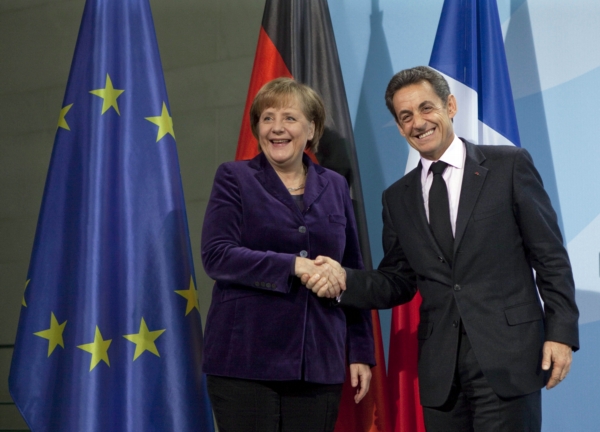 Vedoucí tandem: německá kancléřka Angela Merkelová a francouzský prezident Nicolas Sarkozy.