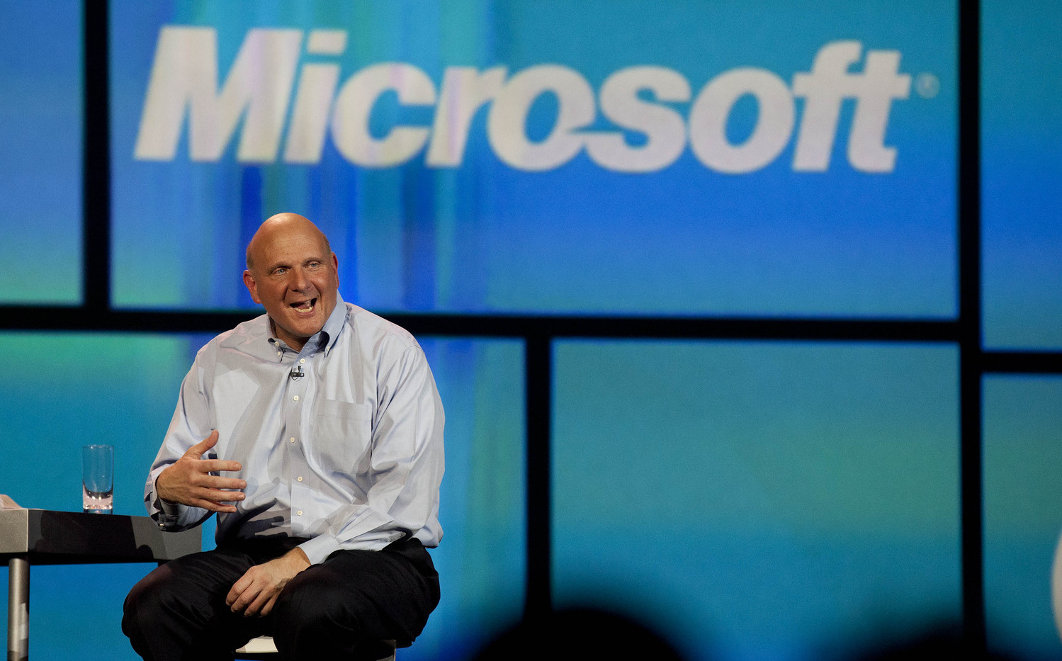 Šéf Microsoftu Steve Ballmer na zahájení veletrhu CES.