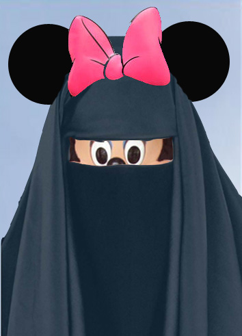 Myšákova kamarádka Minnie v burce.