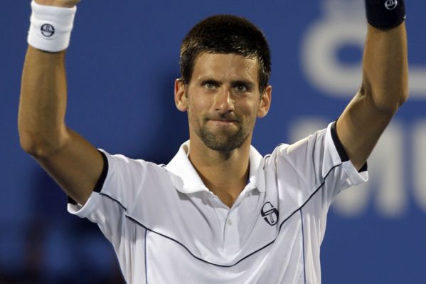 Novak Djokovič si při tréninku zaboxoval. Novak Djokovič si při tréninku zaboxoval.
