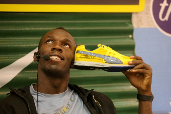 Sprinterská hvězda Usain Bolt. Sprinterská hvězda Usain Bolt.