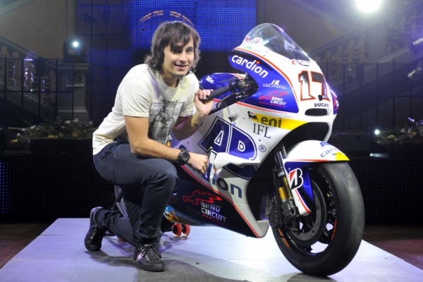 Karel Abraham s novým motocyklem Ducati.