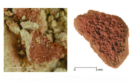 Stopy hematitu v místech, kam se bez přispění neandertálců nemohl dostat.