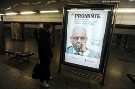Miroslav Kalousek na billboardu Hnutí Duha.