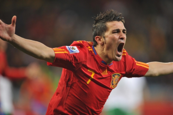 Španělský útočník David Villa. 