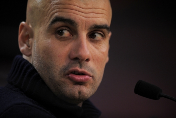 Trenér fotbalové Barcelony Pep Guardiola.