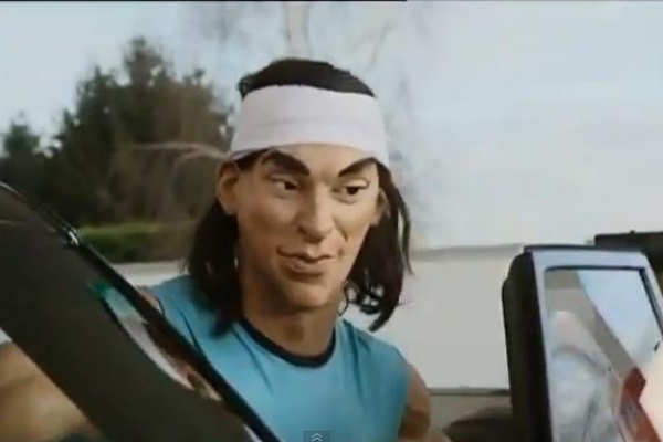 "Gumový" Rafael Nadal. "Gumový" Rafael Nadal.