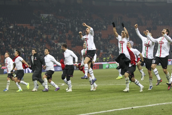 Radost fotbalistů AC Milán.