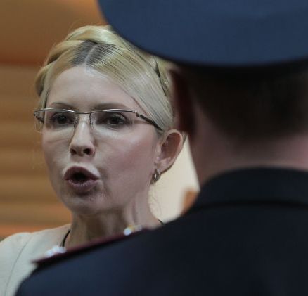 Tymošenková během soudního procesu.