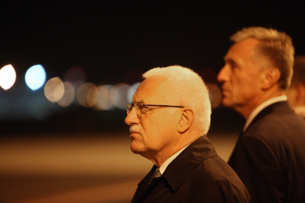 Prezident Václav Klaus a expremiér Mirek Topolánek. 