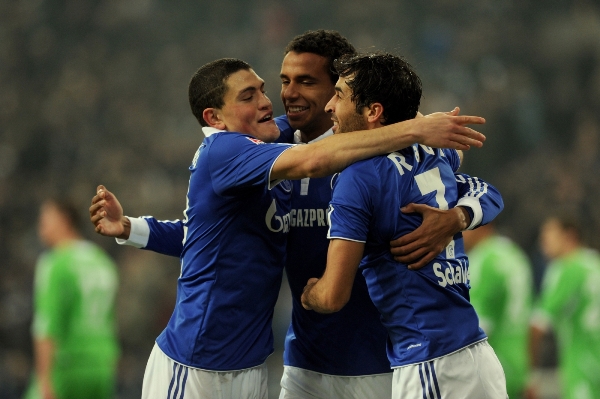 Radost fotbalistů Schalke 04. Radost fotbalistů Schalke 04.