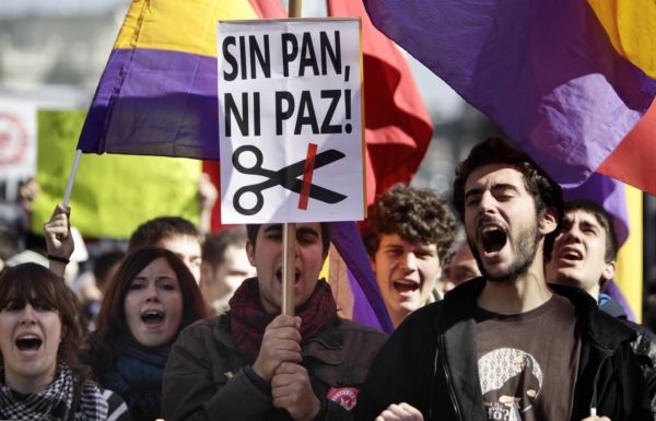 Španělé demonstrovali proti reformám a nezaměstnanosti.